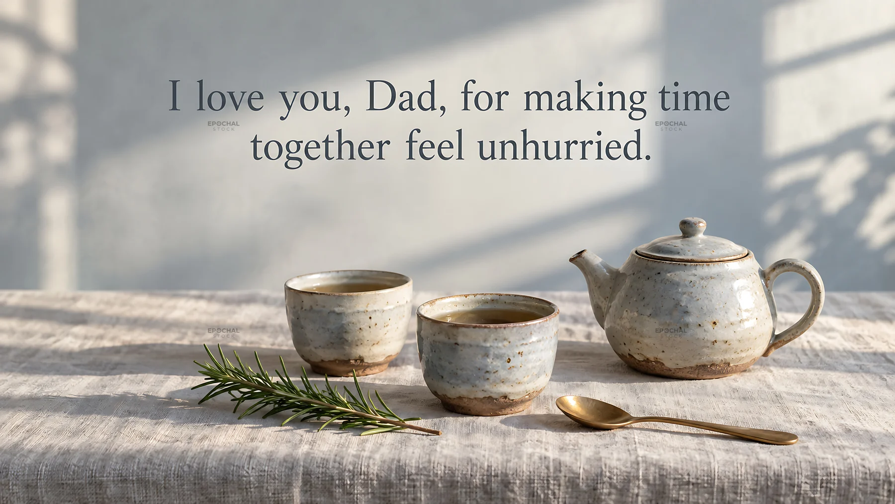 Unhurried Tea Time Greeting for Dad - AI-generated stock image