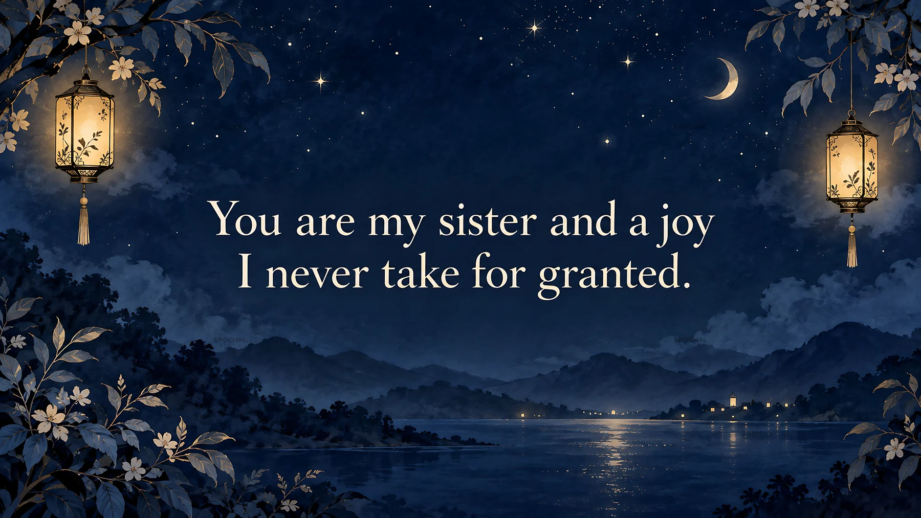 Sister Appreciation Greeting Under a Starry Sky - AI-generated stock image