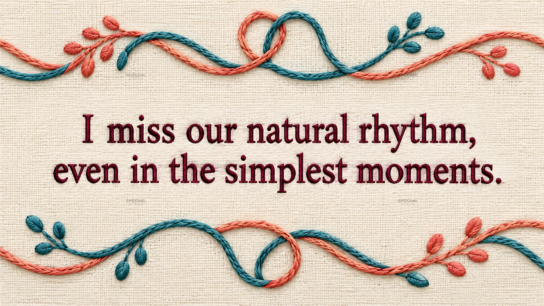 I Miss Our Natural Rhythm Greeting Card - AI-generated stock image