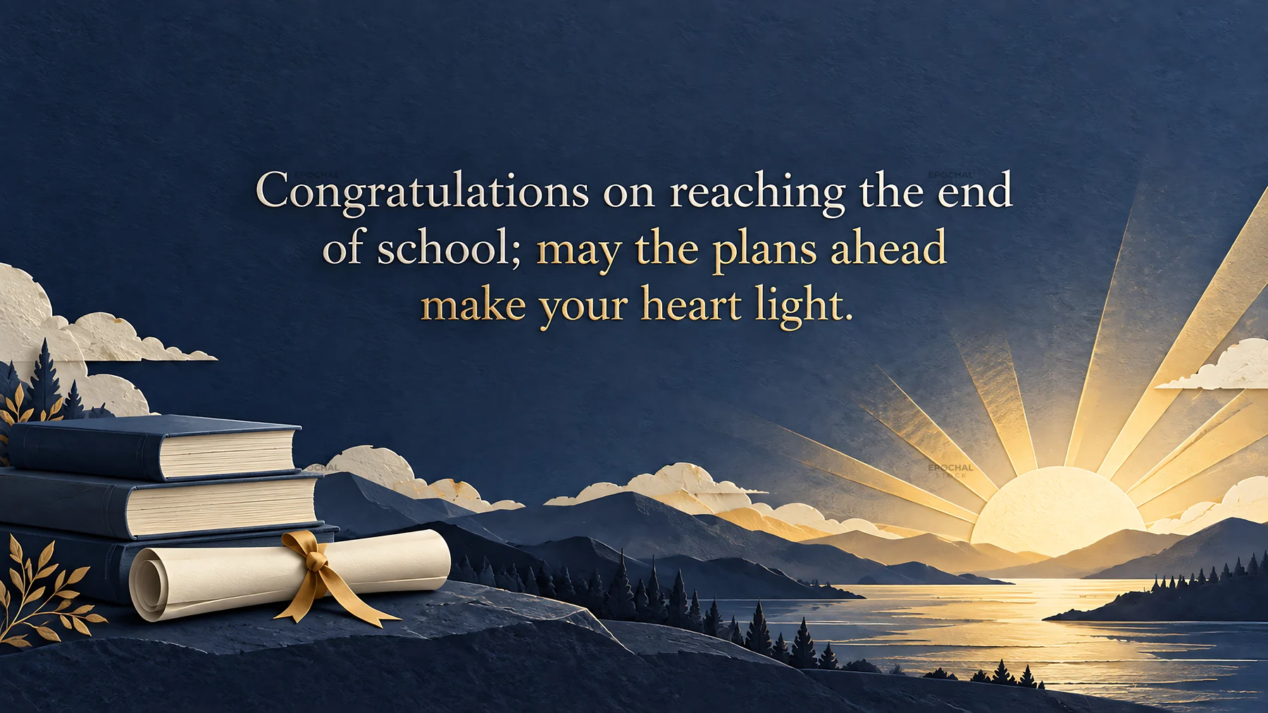 High School Graduation Greeting with Sunrise - AI-generated stock image