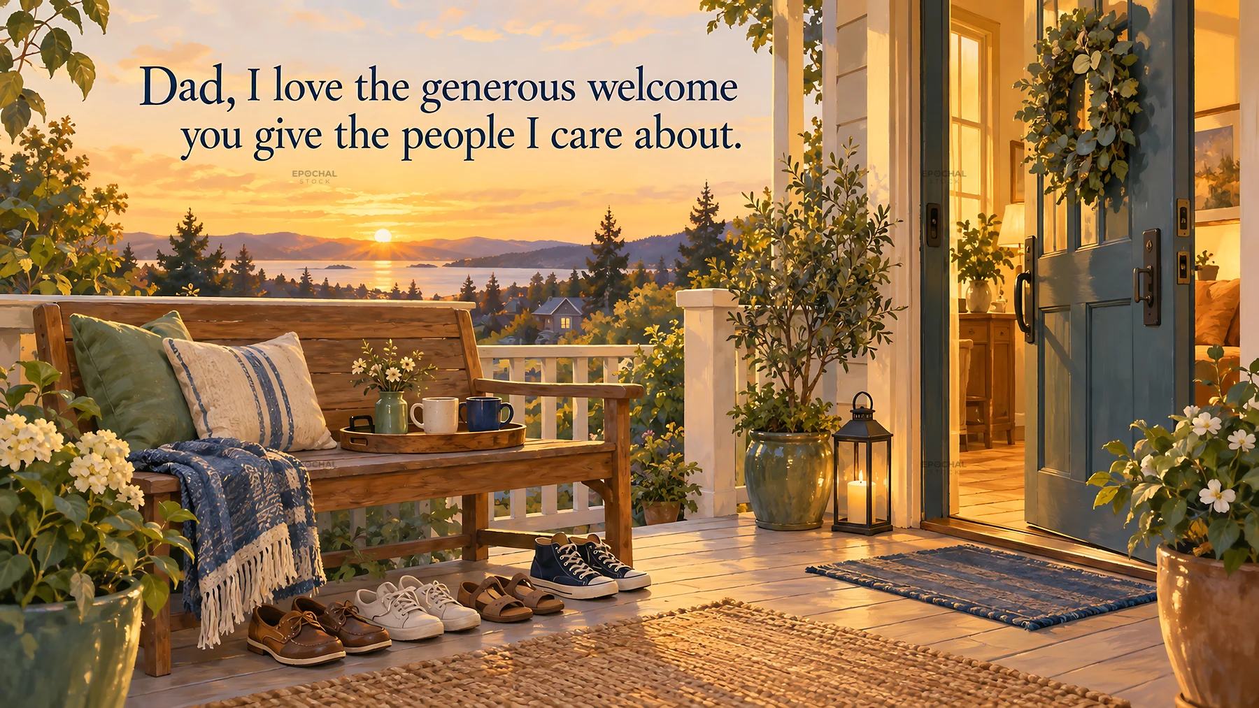 Dad, I Love Your Generous Welcome - AI-generated stock image