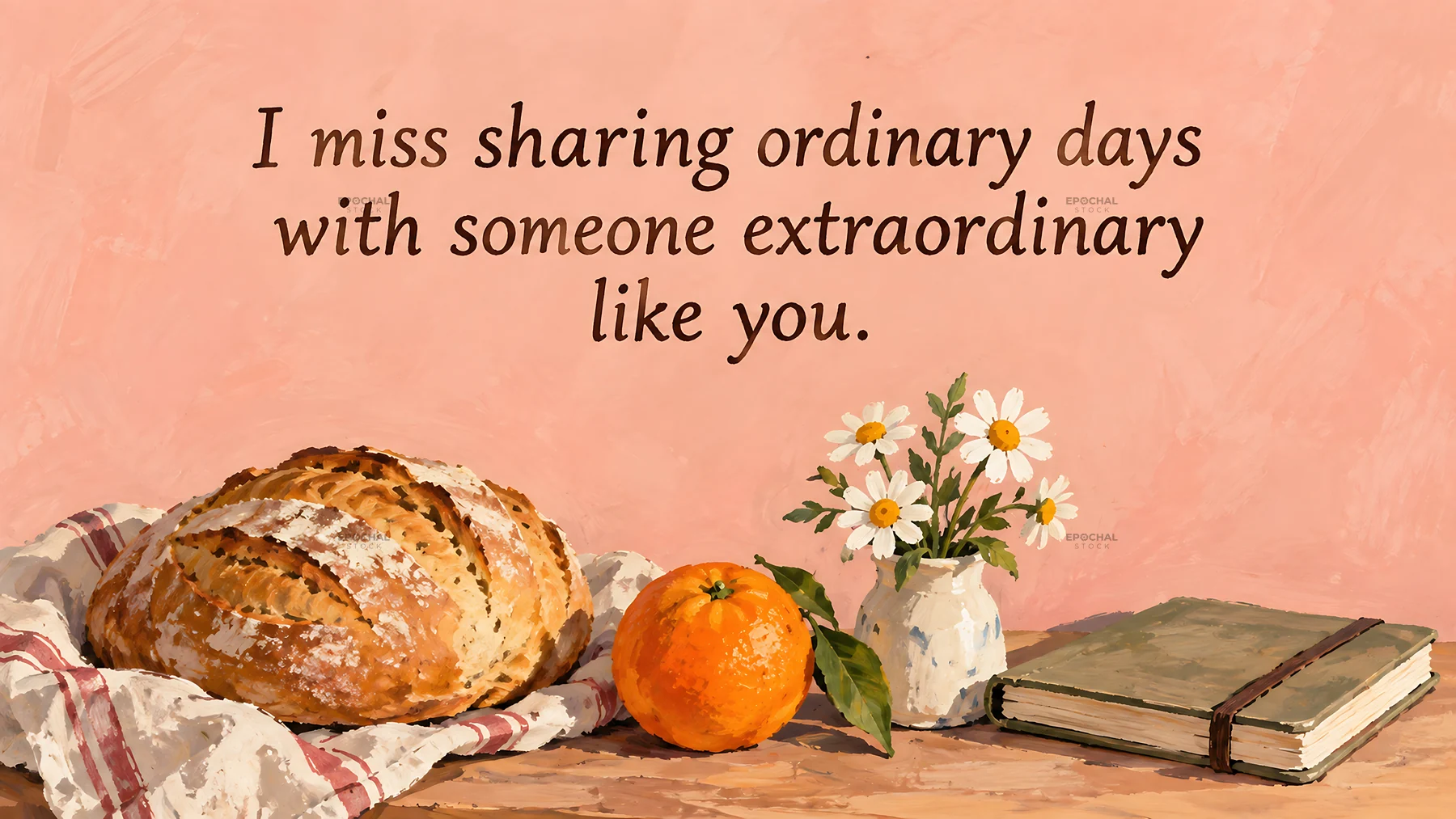 I Miss Sharing Ordinary Days Greeting Card - AI-generated stock image