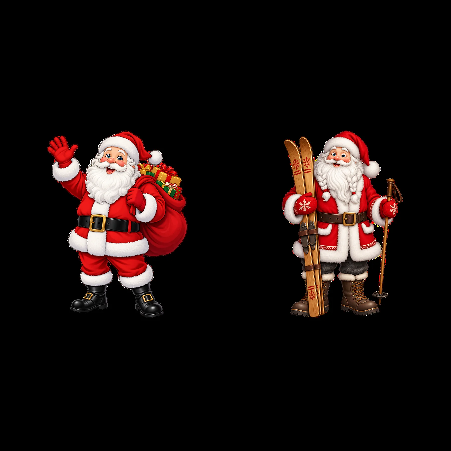 Two isolated cartoon figure stickers - AI-generated stock image
