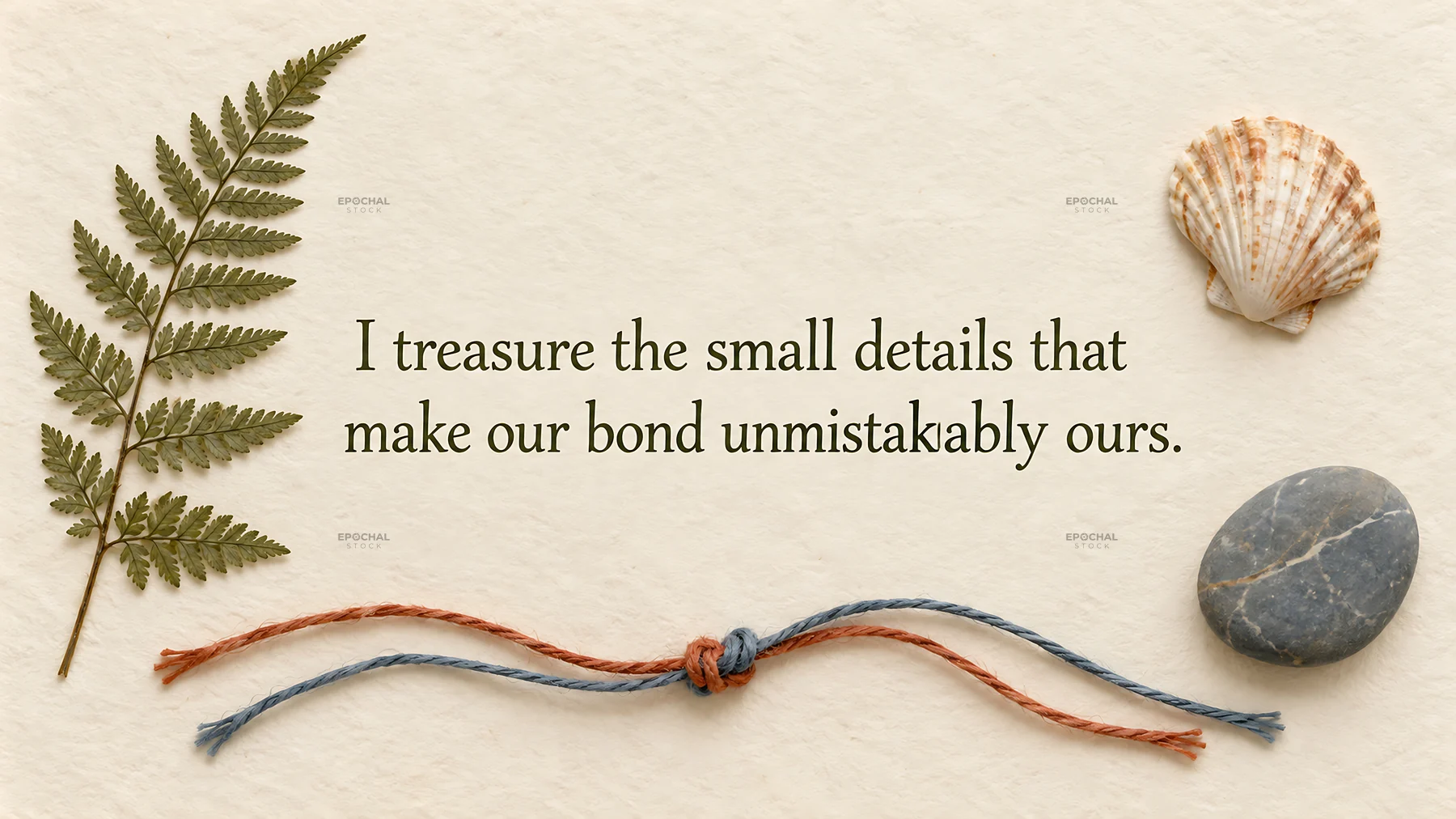 Love greeting with a knotted cord and natural details - AI-generated stock image