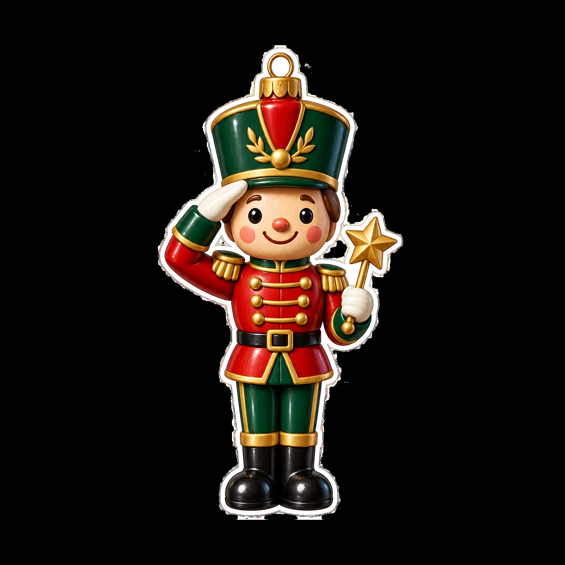 Smiling Toy Soldier with Star Wand - AI-generated stock image