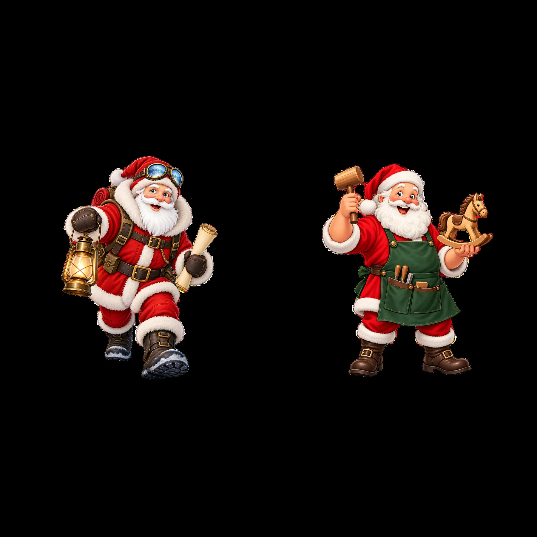 Two isolated cartoon figure stickers - AI-generated stock image