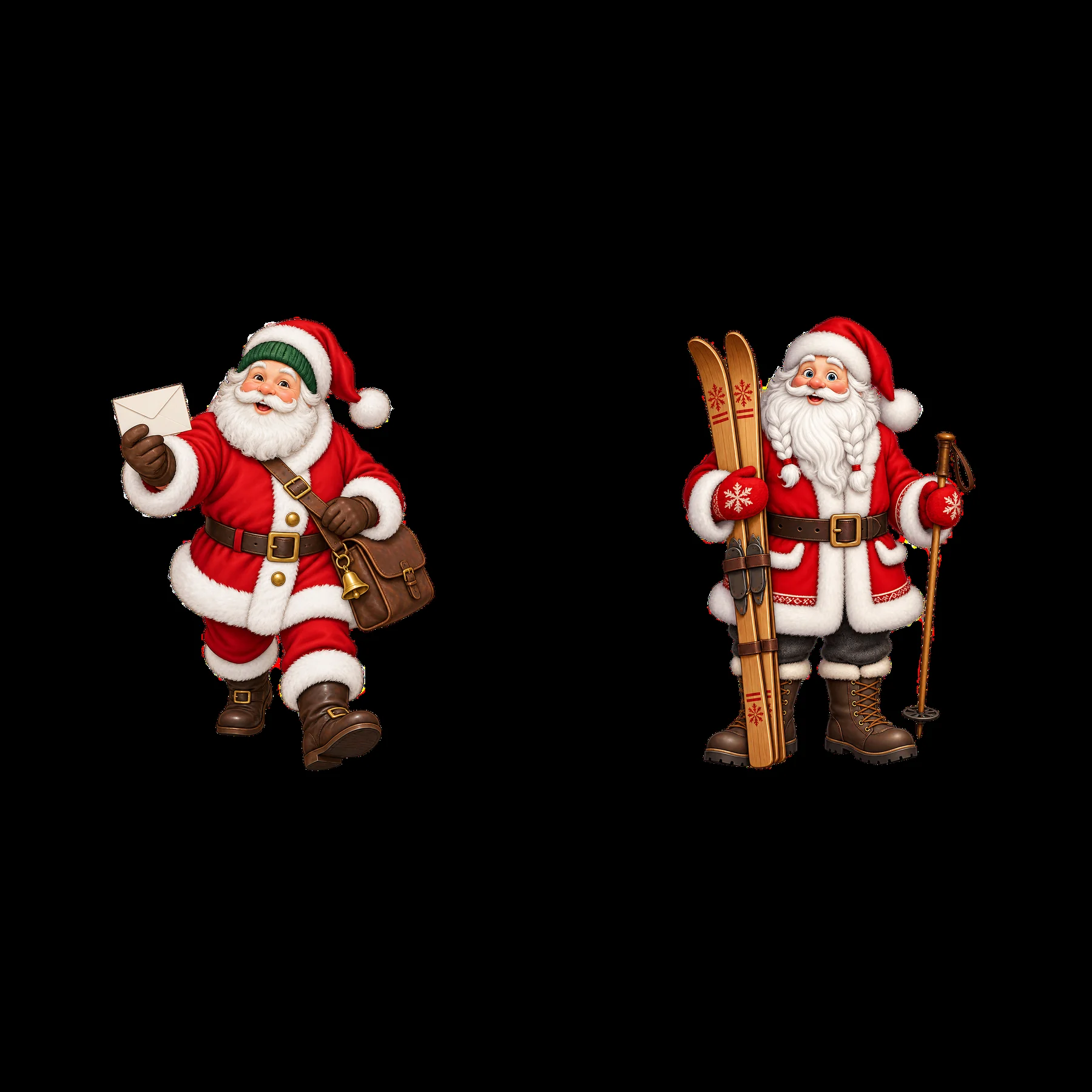 Two isolated cartoon figure stickers - AI-generated stock image