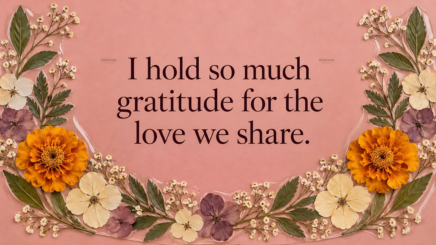Floral Love and Gratitude Greeting Card - AI-generated stock image