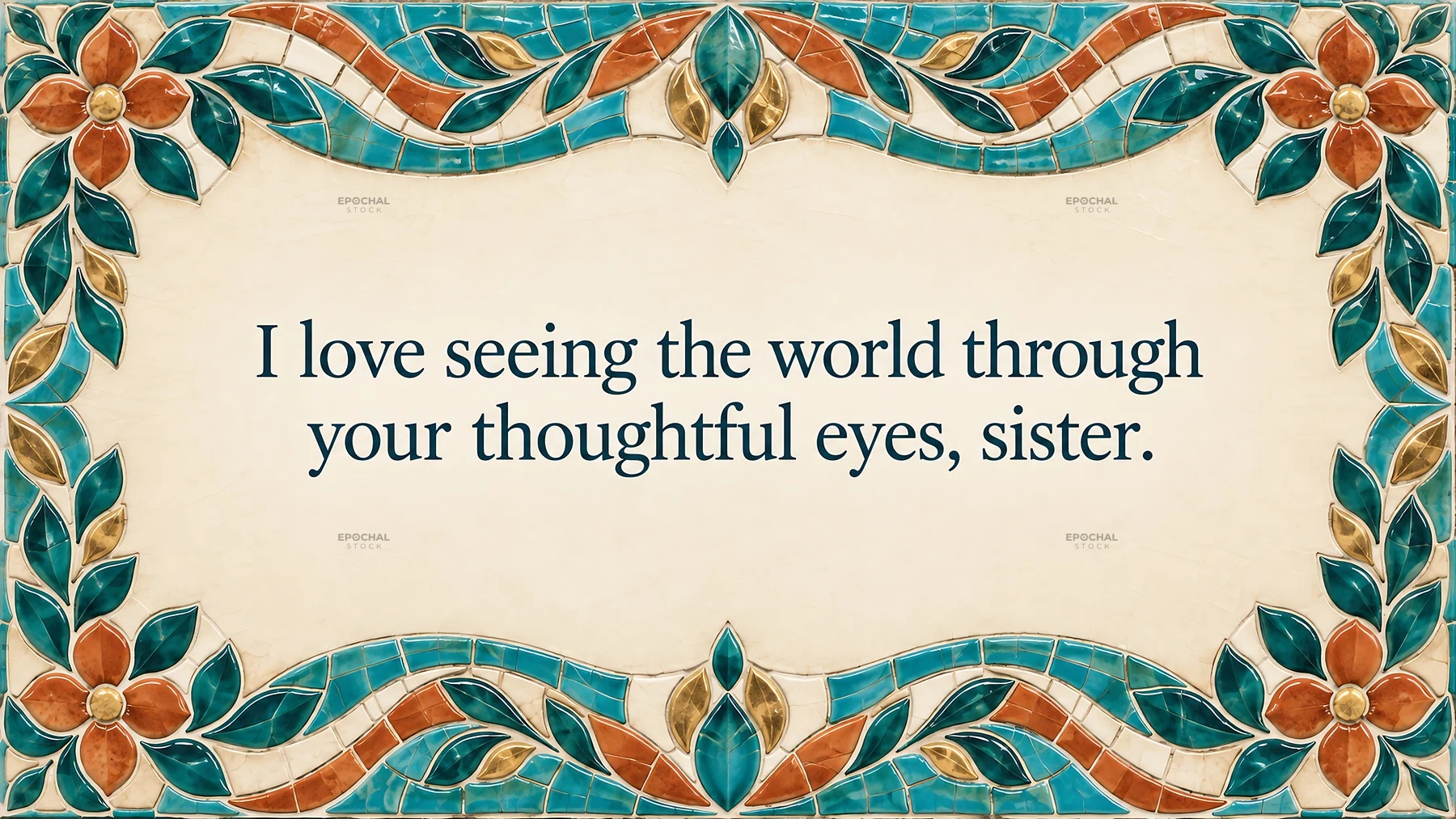 Floral Mosaic Greeting for a Thoughtful Sister - AI-generated stock image