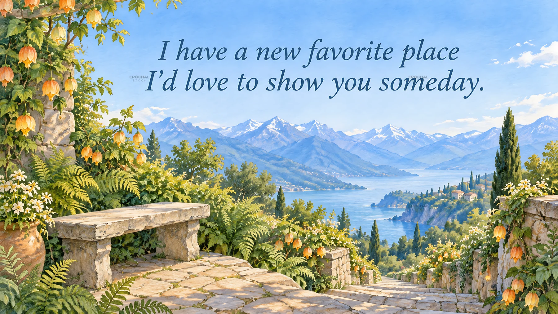 Invitation to Share a Favorite Scenic Place - AI-generated stock image