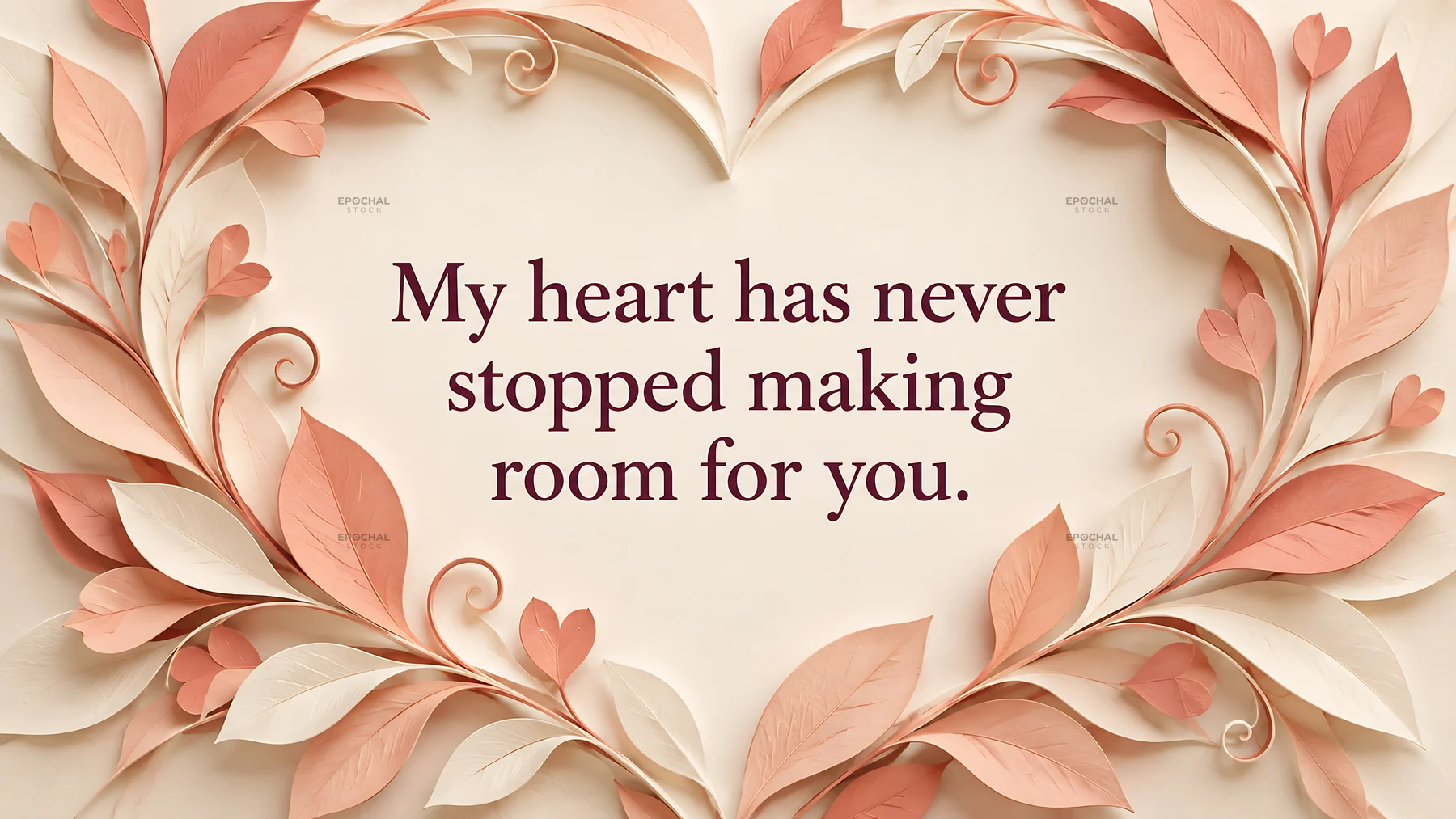 Botanical Greeting Card with Lasting Love Message - AI-generated stock image