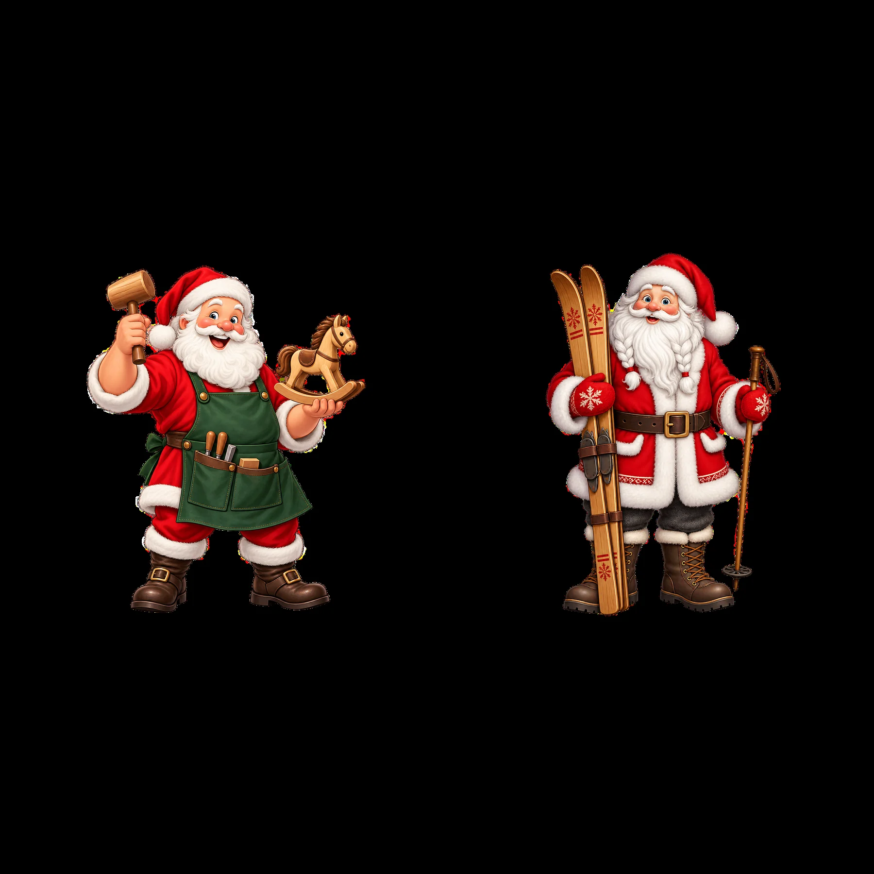 Two isolated cartoon figure stickers - AI-generated stock image