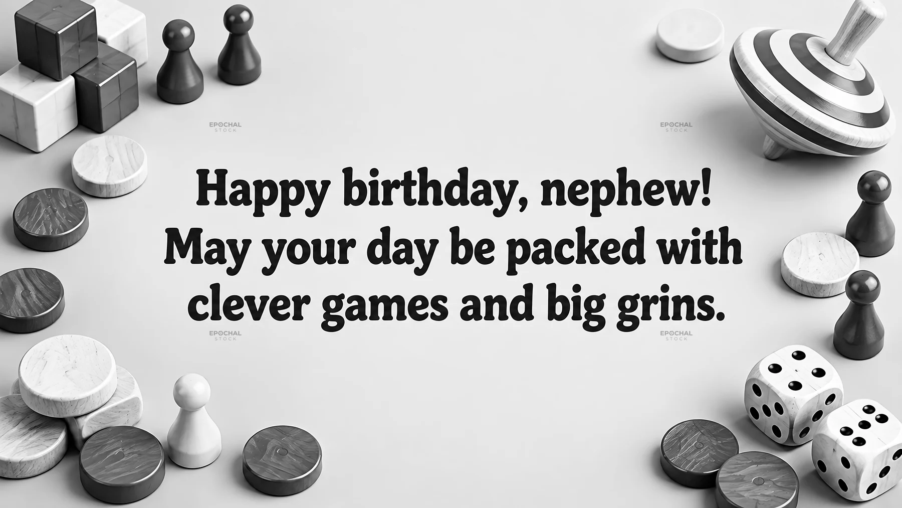 Monochrome birthday greeting for a nephew - AI-generated stock image
