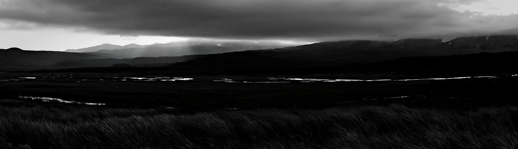 Light rays over Daisetsuzan alpine meadow at dusk - AI-generated stock image