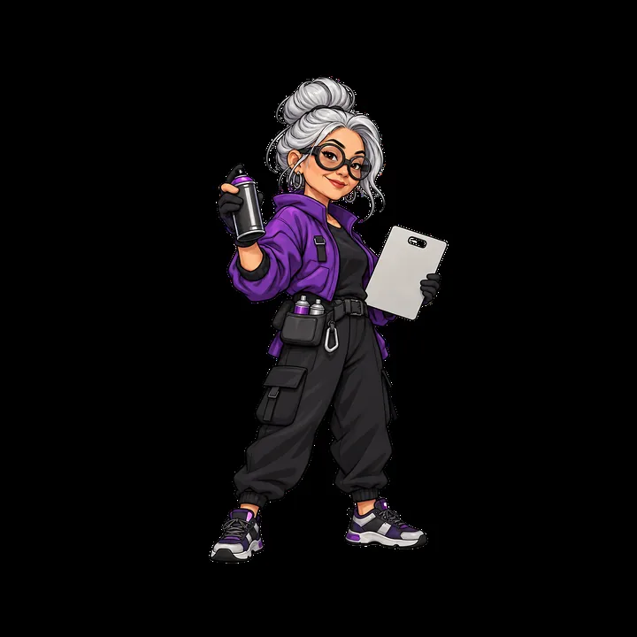 Graffiti sprayer with spray can and clipboard in streetwear outfit - AI-generated stock image