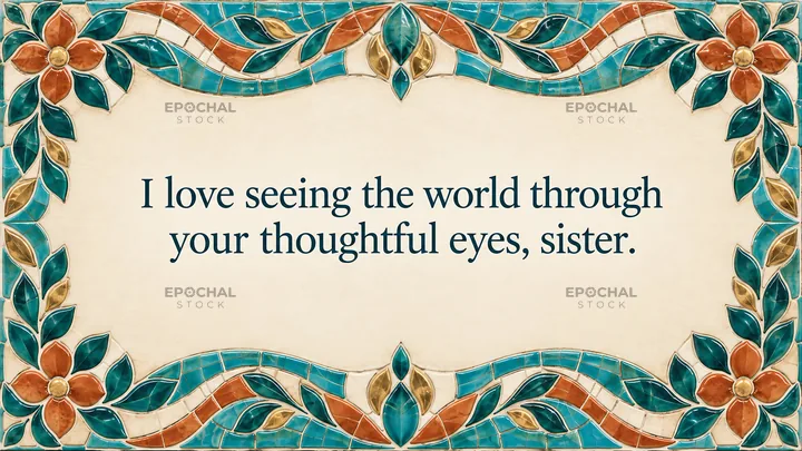 Floral Mosaic Greeting for a Thoughtful Sister - AI-generated stock image