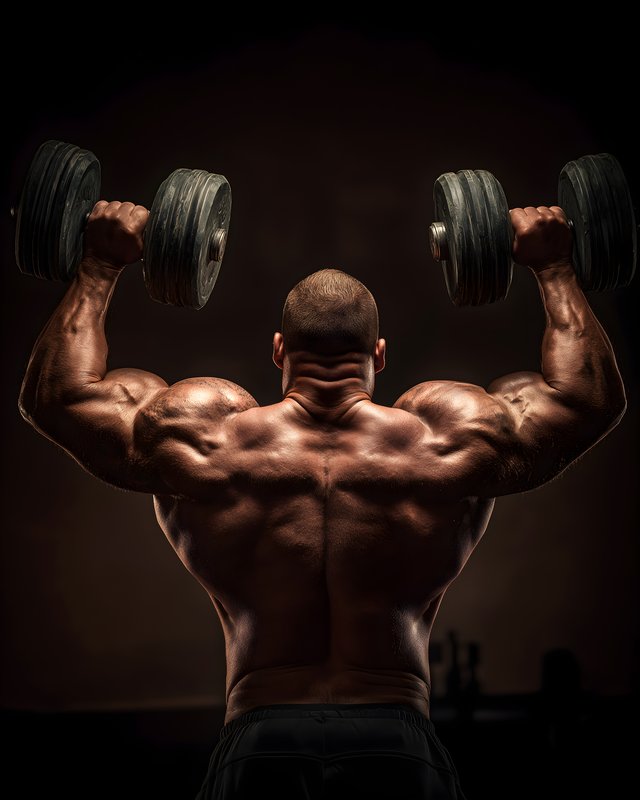 Strong man lifting weights in gym at night Free Premium Stock Photo - stock photo