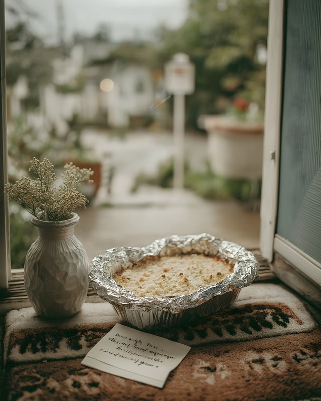 Warm dish and note placed on window sill during cloudy day Free Premium Stock Image - stock photo