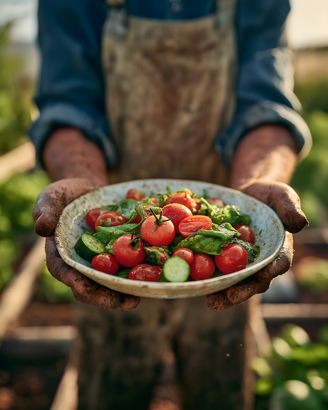 Fresh vegetables from the garden in hands of a gardener Free Premium Stock Image - stock photo