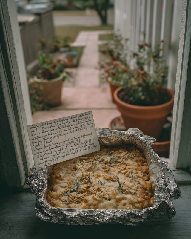 Baked dish placed on window ledge in a home kitchen Free Premium Stock Image - stock photo