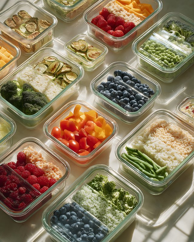 Healthy meal prep with fresh food in glass containers Free Premium Stock Photo - stock photo