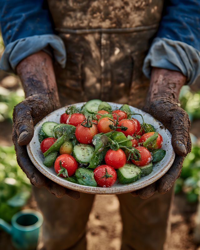 Freshly harvested salad in hands from a garden Free Premium Stock Image - stock photo