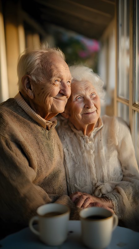 Couple enjoys time together by the window in the afternoon Free Premium Stock Photo - stock photo