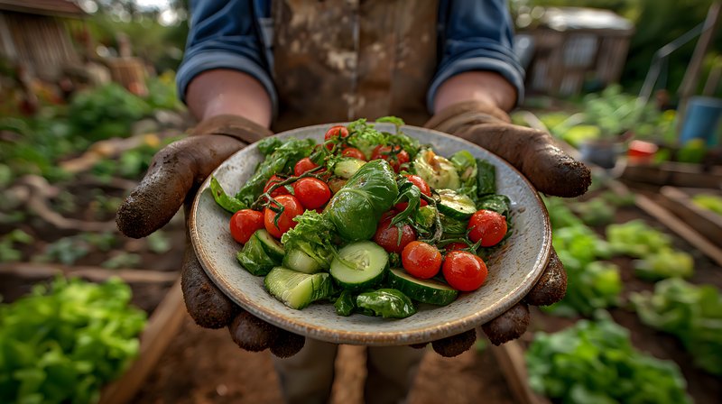 Fresh vegetables harvested in a garden setting during daytime Free Premium Stock Image - stock photo