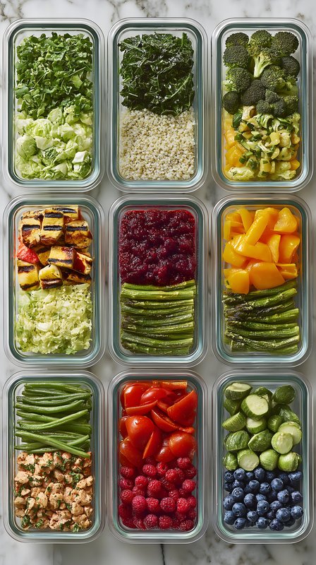 Healthy meal prep in clear containers for the week ahead Free Premium Stock Photo - stock photo