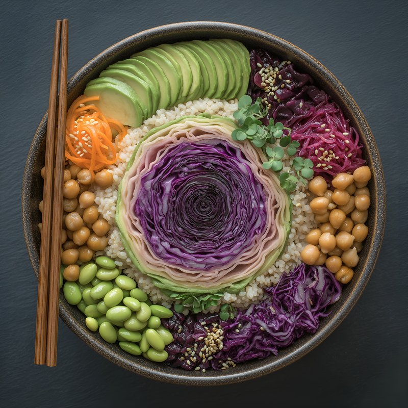Delicious bowl of vegetables and grains ready to eat Free Premium Stock Photo - stock photo