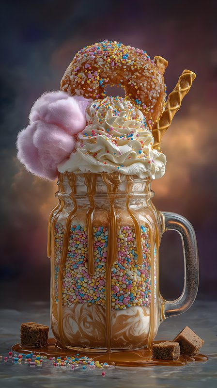 Delicious dessert treat with toppings and colorful sprinkles Free Premium Stock Image - stock photo