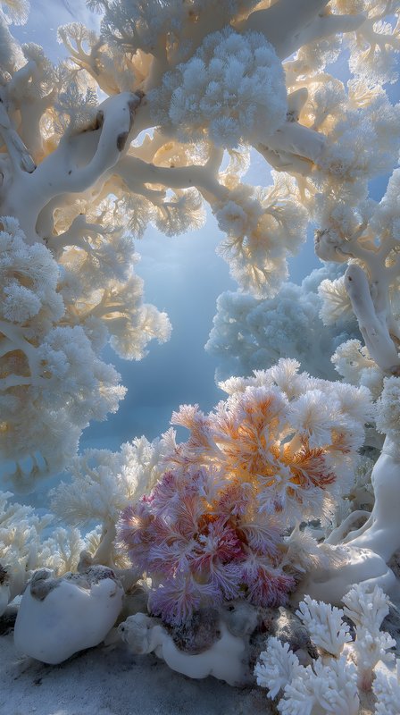 Coral formation in clear water during daylight hours Free Premium Stock Photo - stock photo