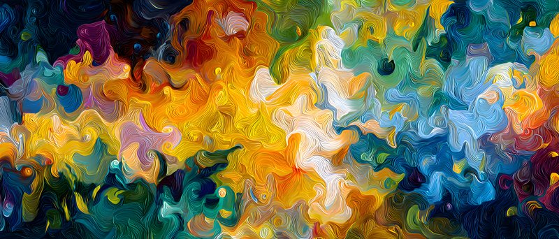 Colorful abstract art with swirls and patterns in bright tones Free Premium Stock Photo - stock photo