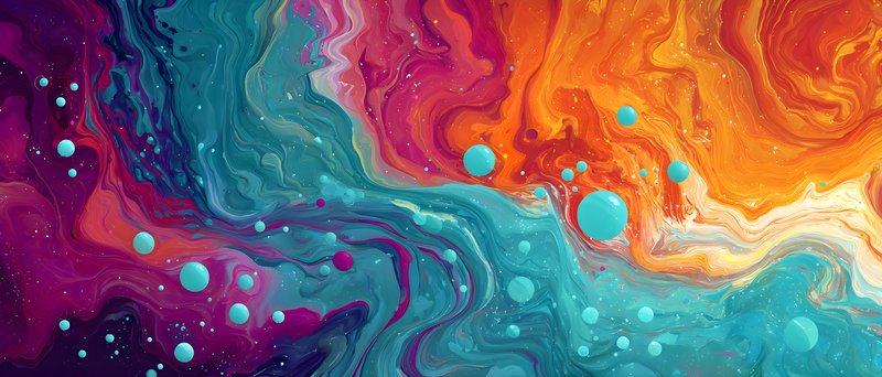 Colorful abstract art flows in swirls and patterns Free Premium Stock Image - stock photo