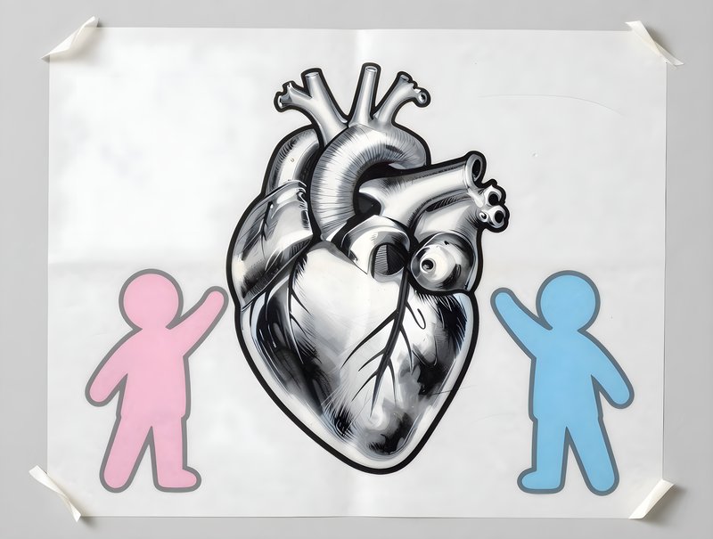 Heart art display in classroom with colored figures Free Premium Stock Photo - stock photo