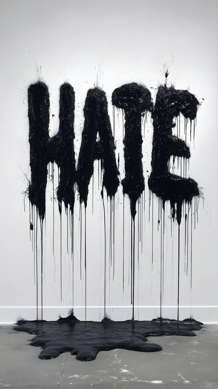 Expression of emotions through black paint on a wall Free Premium Stock Photo - stock photo