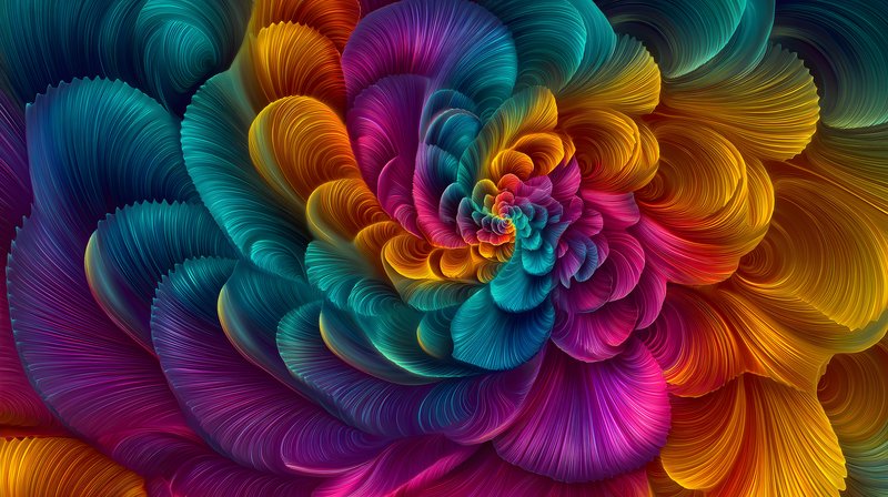 Colorful abstract flower design with spiral pattern Free Premium Stock Photo - stock photo