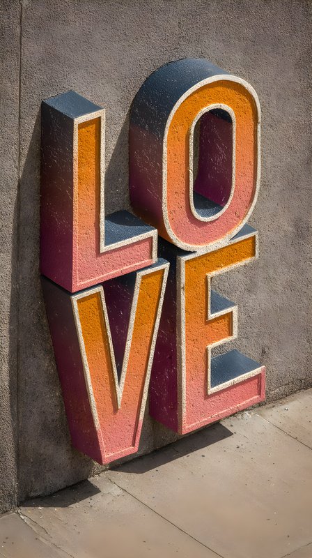 Colorful love sign on a wall in a city Free Premium Stock Photo - stock photo