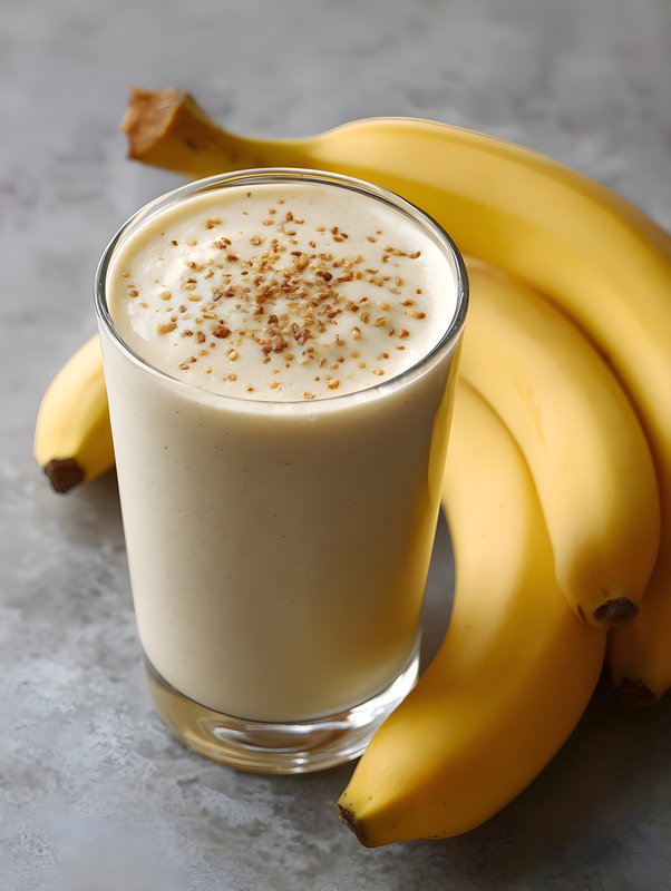 Making a banana smoothie with fresh bananas Free Premium Stock Image - stock photo