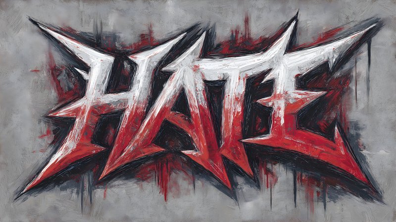 Street art displays the word hate in bold letters Free Premium Stock Photo - stock photo