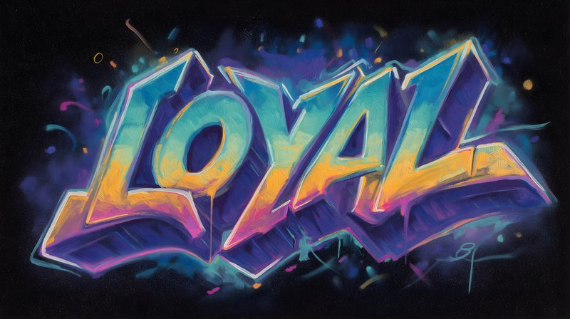 Colorful graffiti spelling loyal in street art style Free Premium Stock Photo - stock photo
