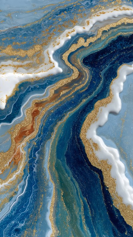 Swirling patterns of blue and gold in abstract design Free Premium Stock Image - stock photo