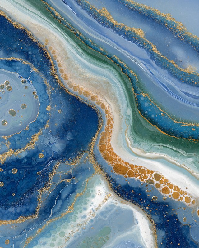 Swirls of blue and gold in an abstract design Free Premium Stock Photo - stock photo