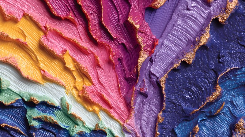 Colorful paint textures in abstract art display Free Premium Stock Photo - stock photo