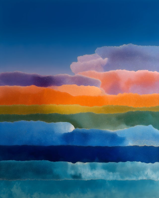 Colorful layers in the sky at sunset over the ocean Free Premium Stock Image - stock photo