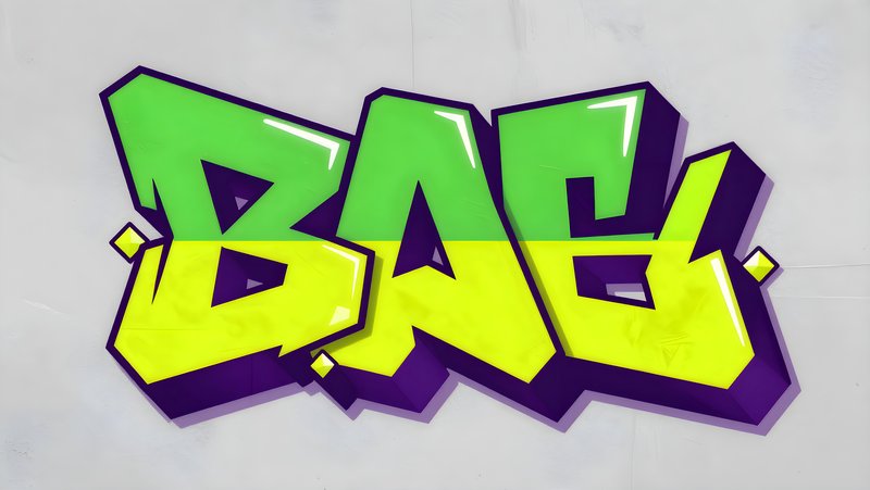 Bright graffiti on a wall with bold letters and colors Free Premium Stock Image - stock photo