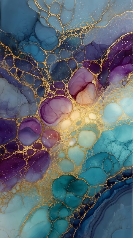 Colorful abstract design with bubbles and gold details Free Premium Stock Image - stock photo