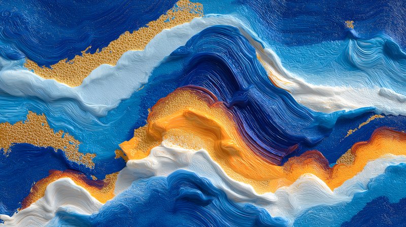 Abstract waves in blue and orange tones create motion Free Premium Stock Image - stock photo