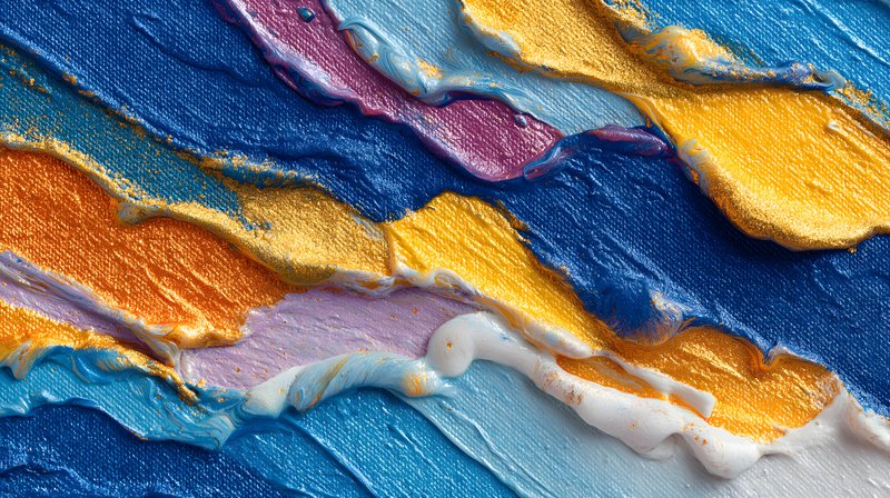 Colorful abstract painting with bold texture and lines Free Premium Stock Image - stock photo