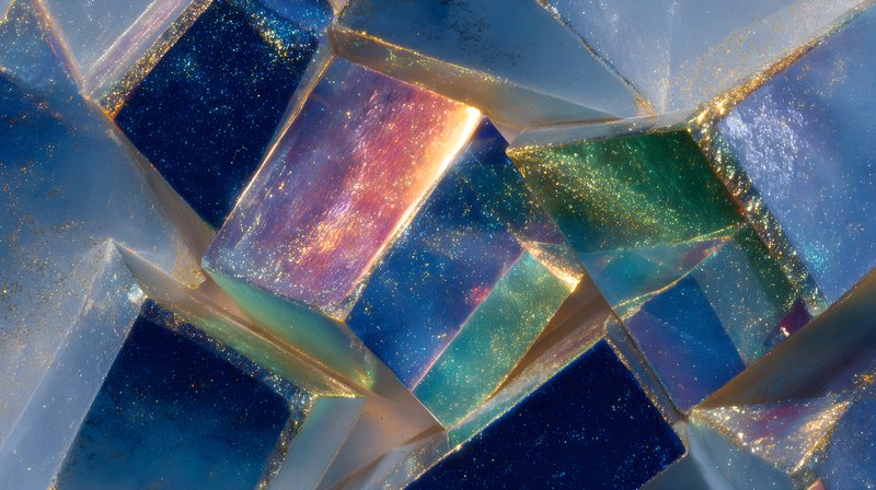 Colorful crystals shaped uniquely with light reflections Free Premium Stock Photo - stock photo
